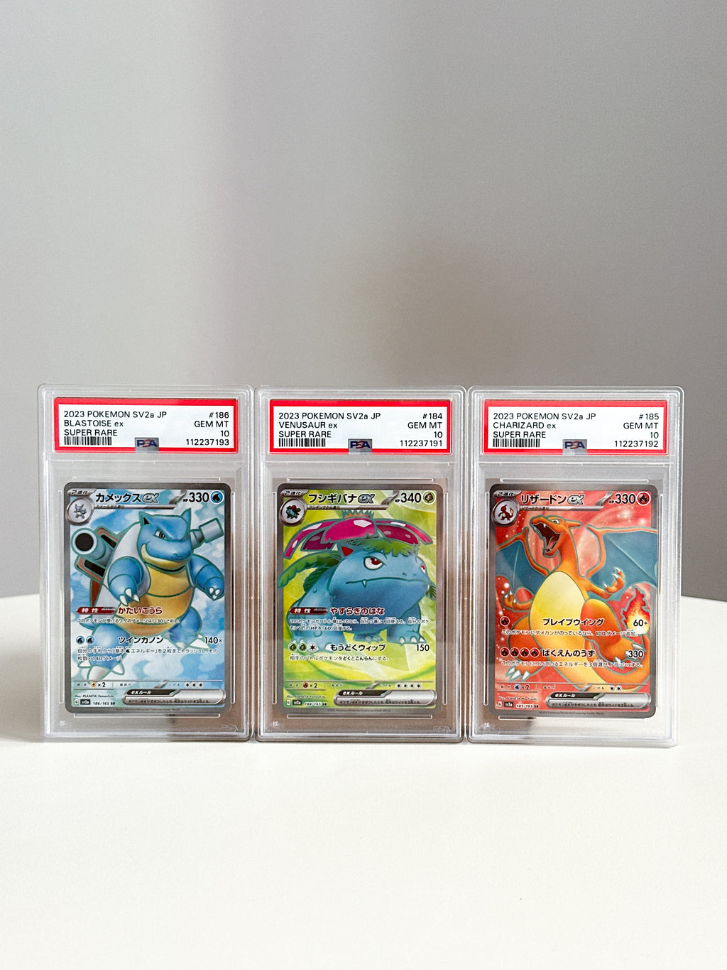 Charizard Venusaur Blastoise JPN Set PSA 10
