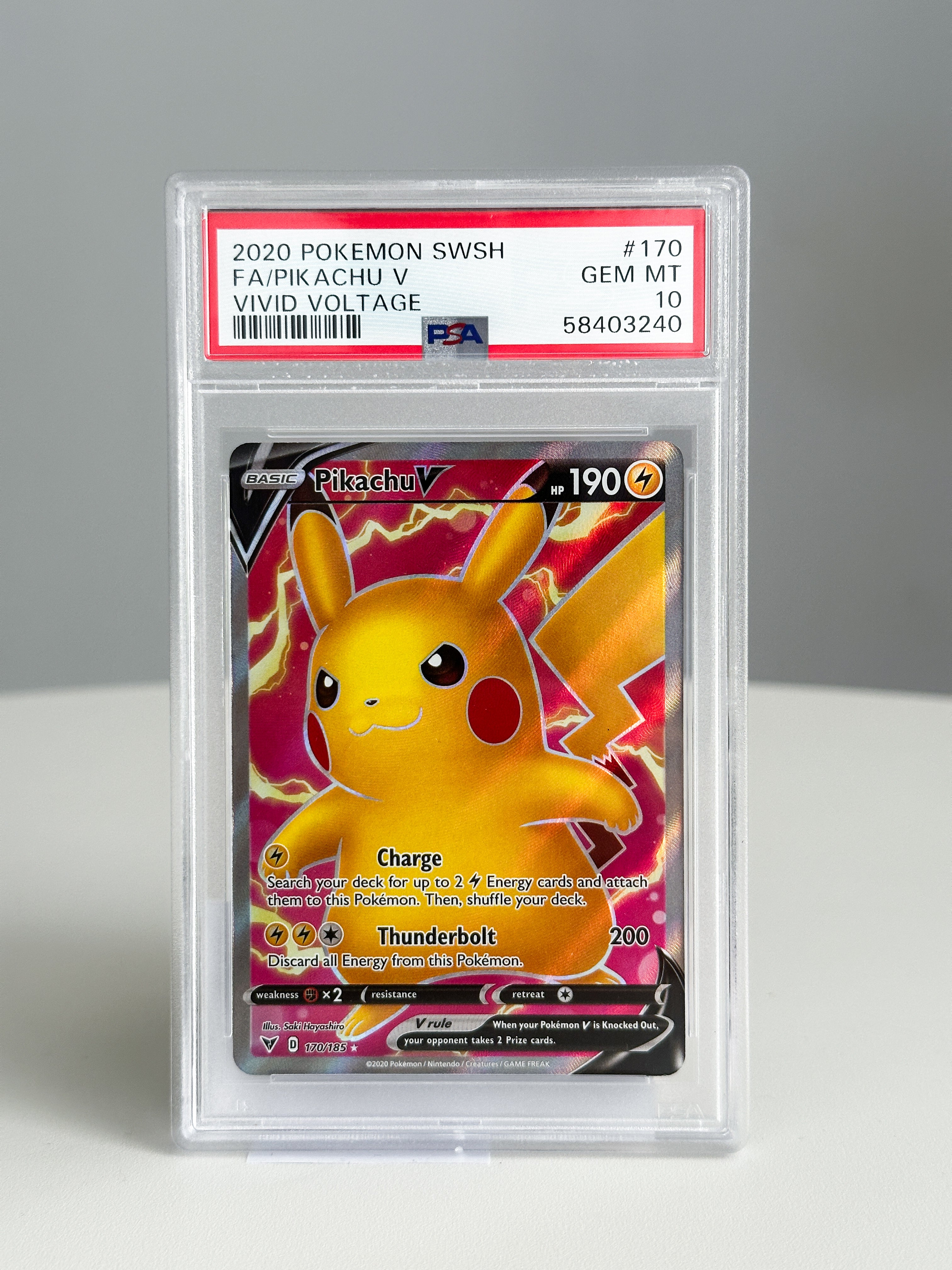 Pikachu V 170 PSA 10